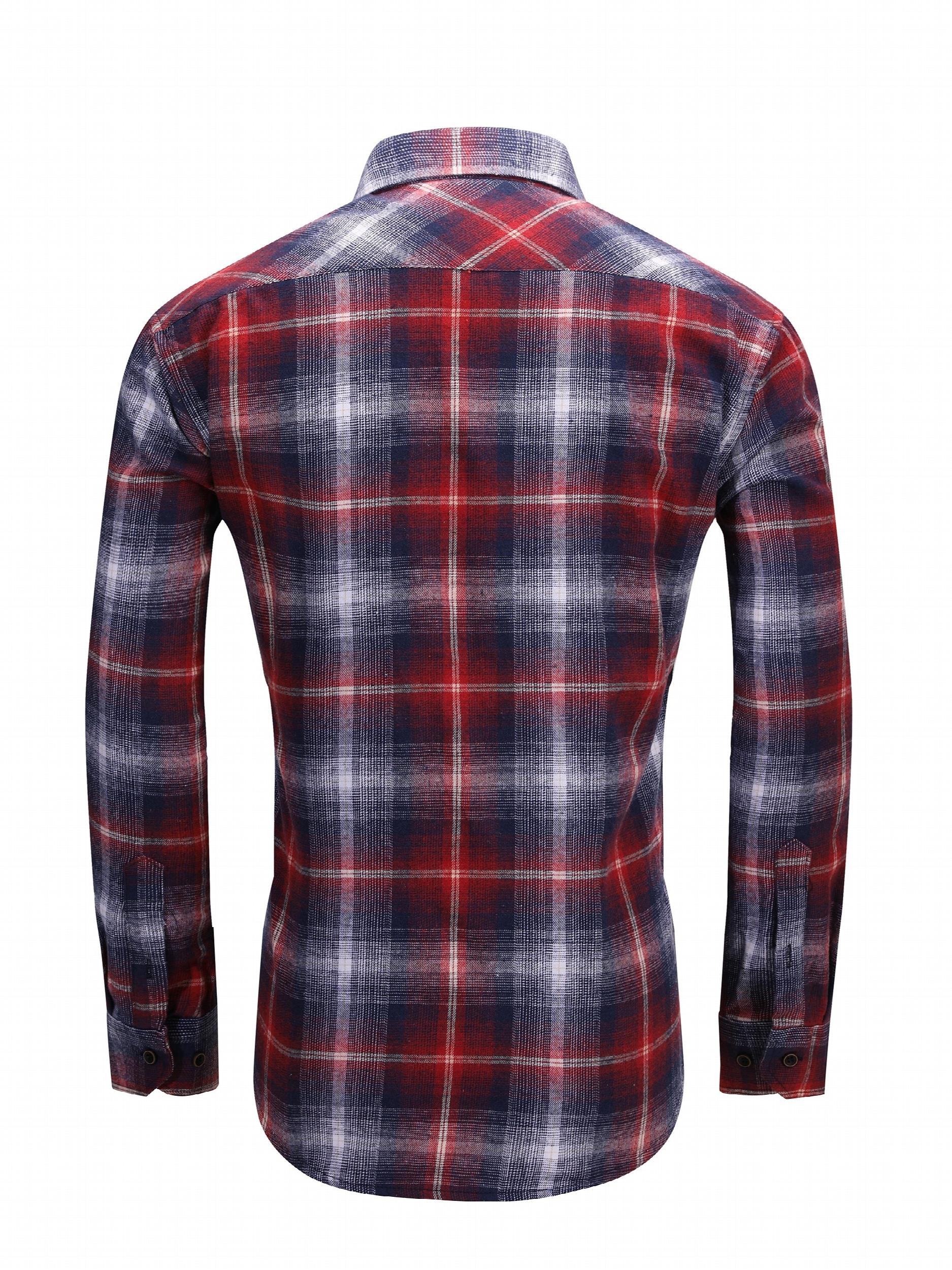 Plaid Pattern Print Men's Casual Button Up Long Sleeve Shirt