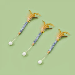 Catnip Teething Stick Cat Toy with Feathers and Bells