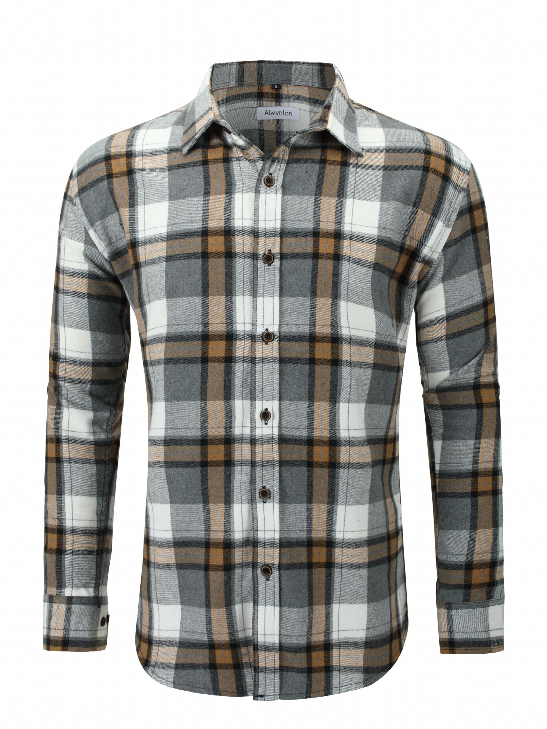 Men's Plaid Flannel Button Up Shirt