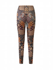 Boho Paisley Print Yoga Pants High Stretch Leggings