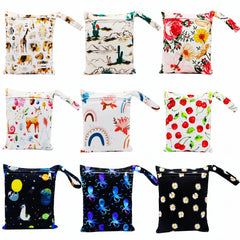ASENAPPY Small Wet Bag 20x25cm Floral & Animal Designs Machine Washable
