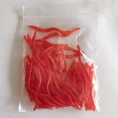 100pcs Earthworm Soft Bait for Fishing Red Maggot Lure with Fishy Smell