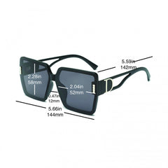 Oversized Square Frame Sunglasses Gradient Lens UV400