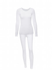 2pcs Thermal Underwear Set Crew Neck Top & Leggings Women's Activewear