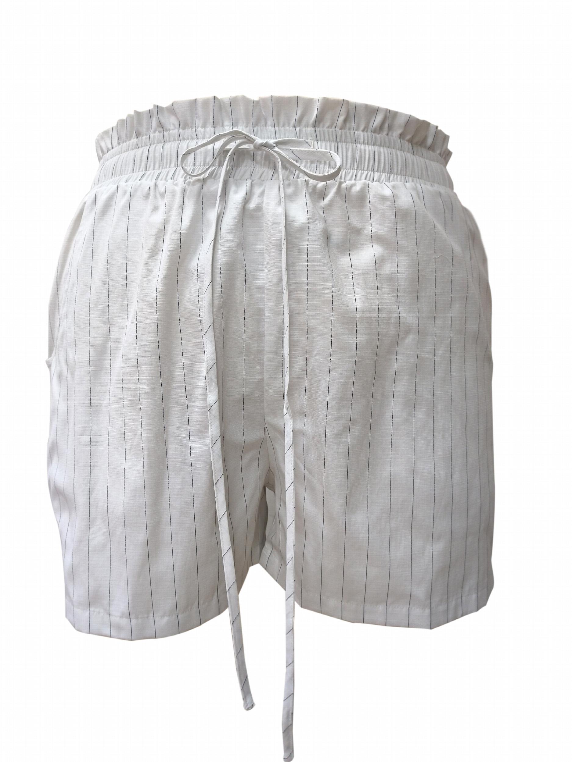Women's Plus Stripe Print Tank Top & Ruffle Trim Shorts Set