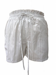 Women's Plus Stripe Print Tank Top & Ruffle Trim Shorts Set