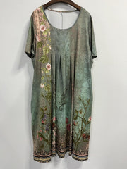 Floral Print Short Sleeve Casual Dress With Pockets