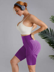 High Waist Yoga Shorts for Women - Blocks Design