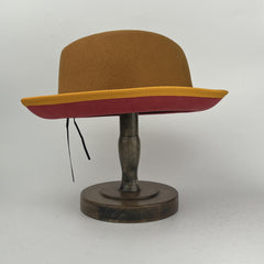 Mens Retro Red Wide Brim Fedora Sun Screen Hat