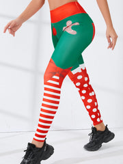 Christmas Pattern Print Butt Lifting Yoga Pants Stretch Leggings