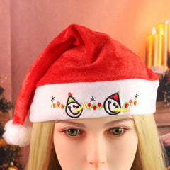 Snowman Embroidered Santa Hats Christmas Party Decorations