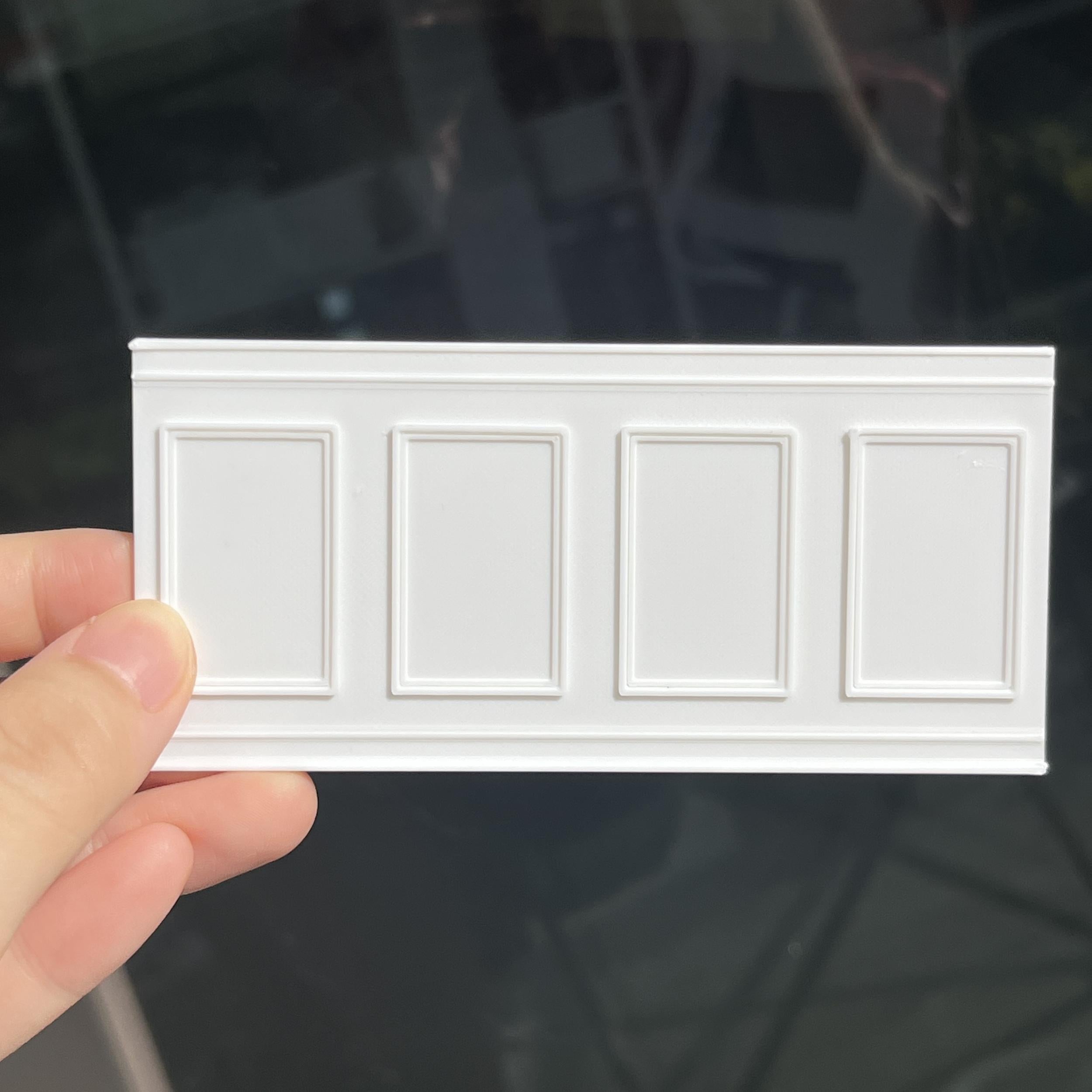 1:12 Scale Checkerboard Wainscoting 3D Wall Stickers for Dollhouses Model Homes