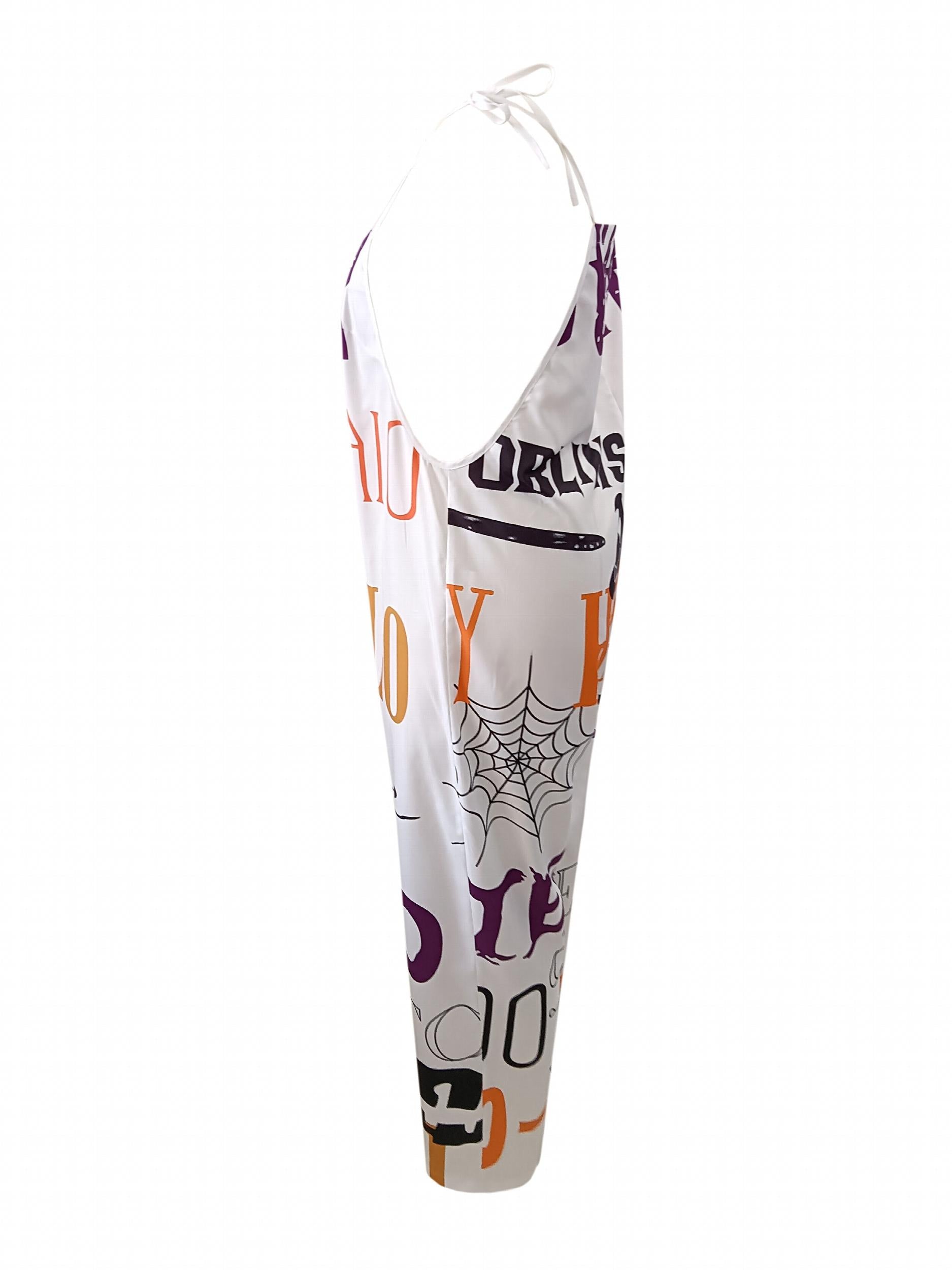 Halloween Jumpsuit Women's Graphic Tie Shoulder Loose