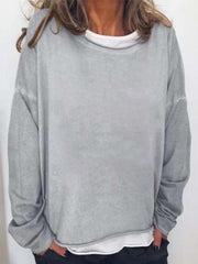 Women's Solid Crew Neck Sweatshirt
