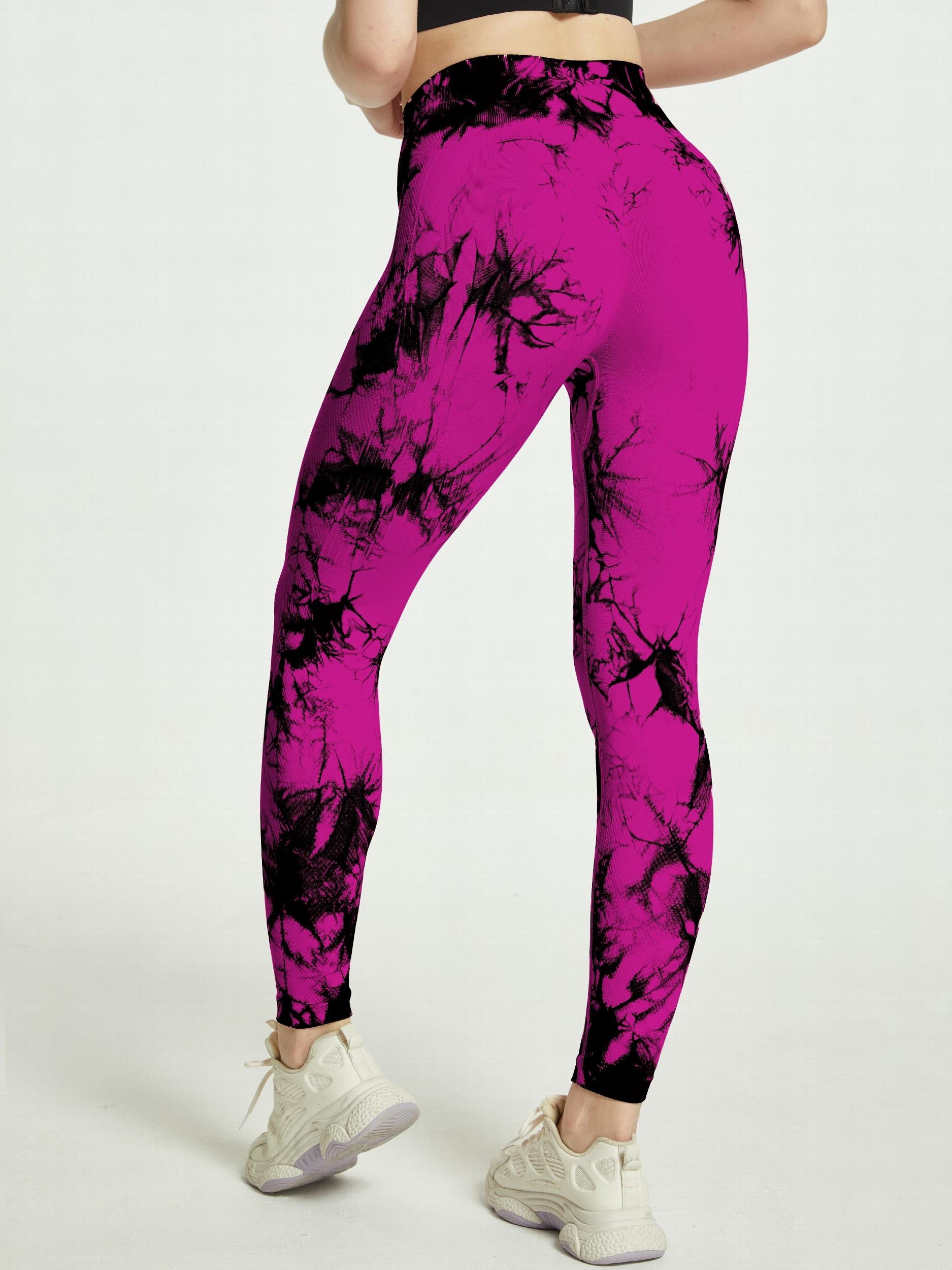 Tie Dye Seamless Sports Leggings Yoga Workout Tight Pants