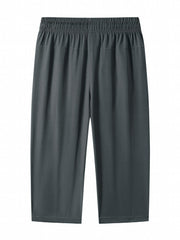 Boys Stylish Solid Jeans Cropped Pants Bottoms With Pockets