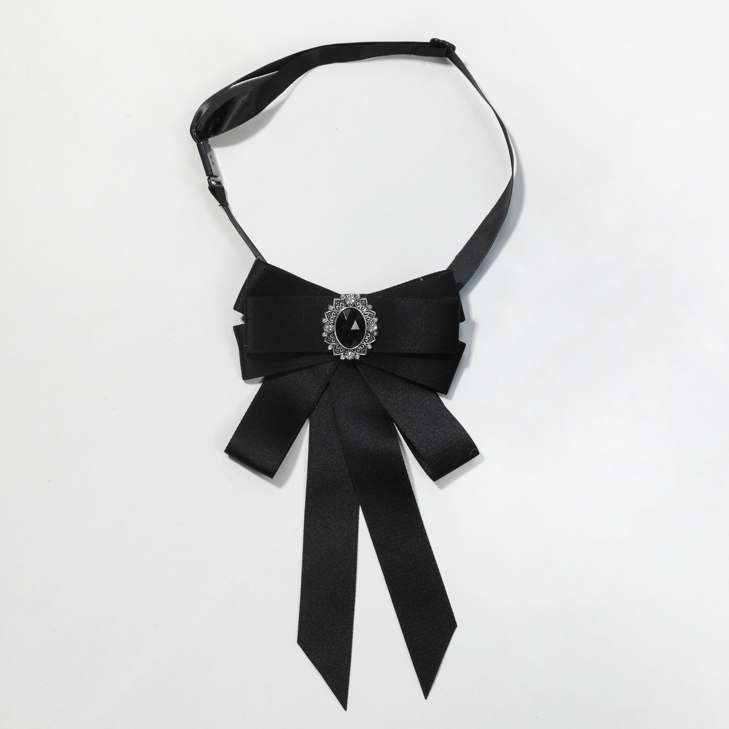 Vintage Crystal Bow Tie Women Dress Shirt Accessory for Party Prom