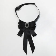 Vintage Crystal Bow Tie Women Dress Shirt Accessory for Party Prom
