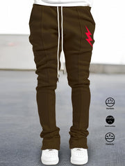 Lightning Pattern Joggers Men's Casual Loose Fit Drawstring Pants