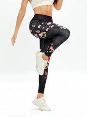 Snake and Flower Print Yoga Pants High Elastic Leggings