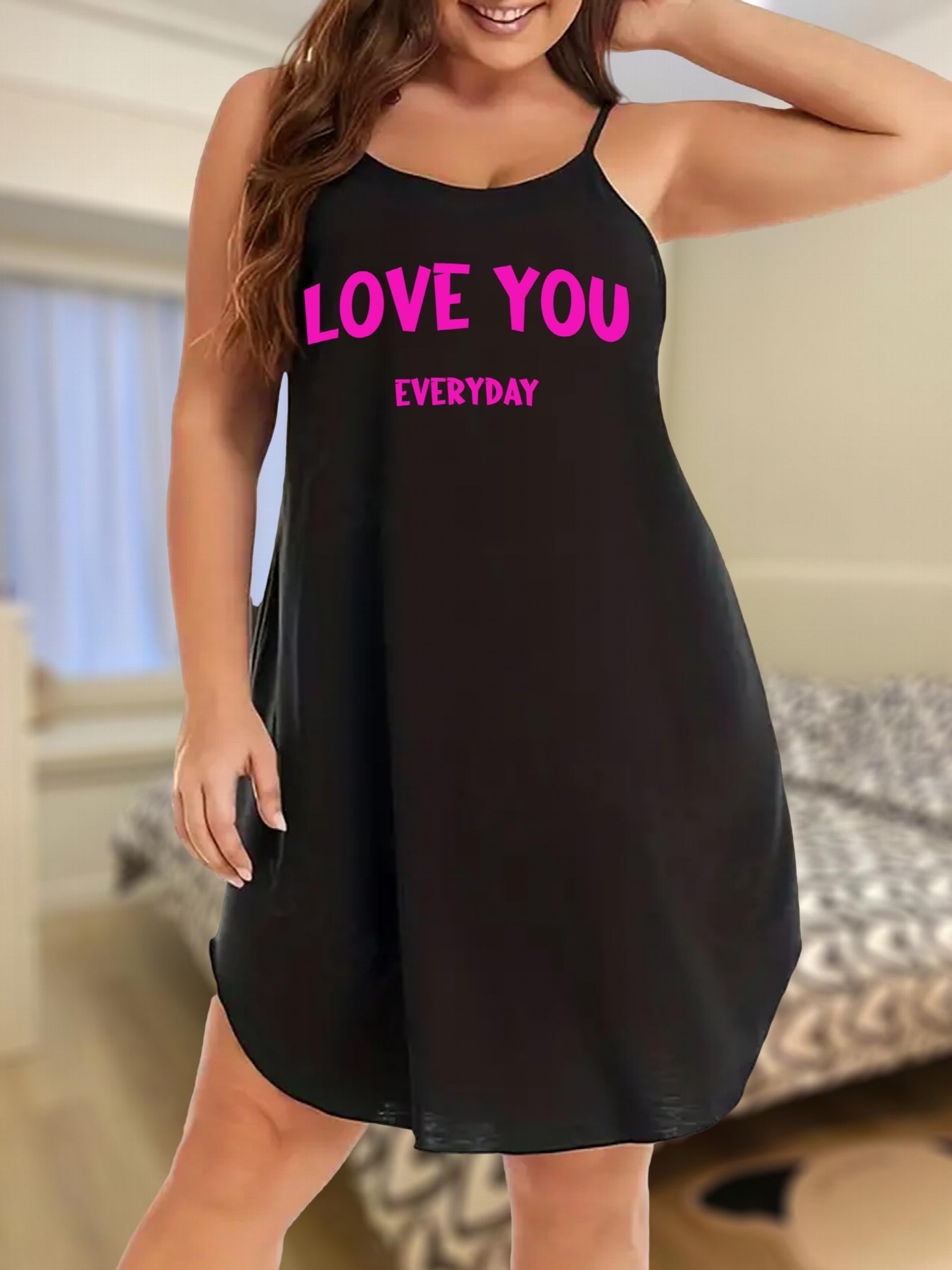 Women's Slogan Print Nightdress
