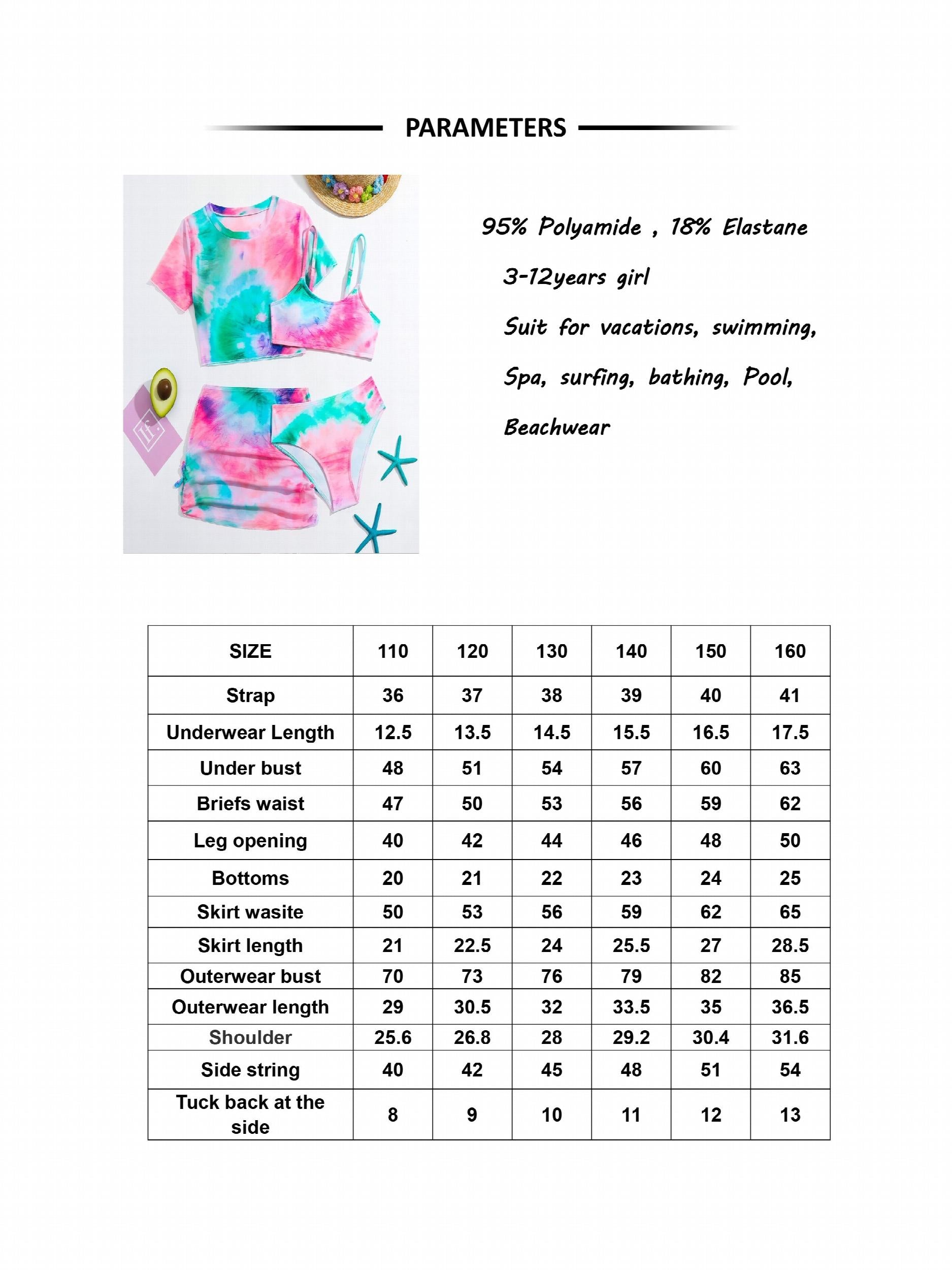 Girls Tie Dye Bikini Swimsuits Set