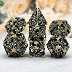 Hollow Octopus Metal Dice Set Polyhedral for Table Games