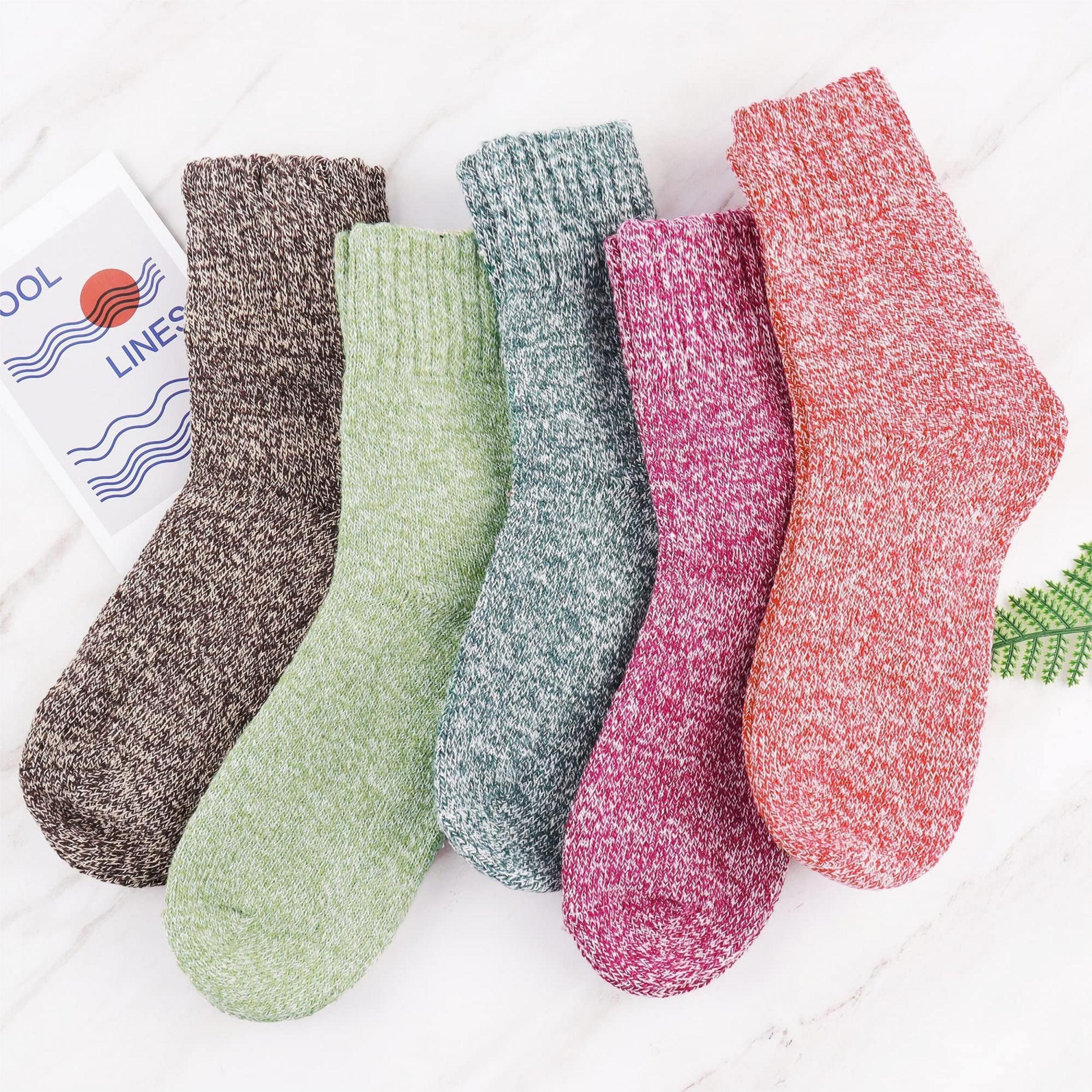 5 Pairs Soft & Warm Crew Socks for Women