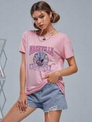 Women's Guitar Music Casual Sports Tee Crew Neck Short Sleeve