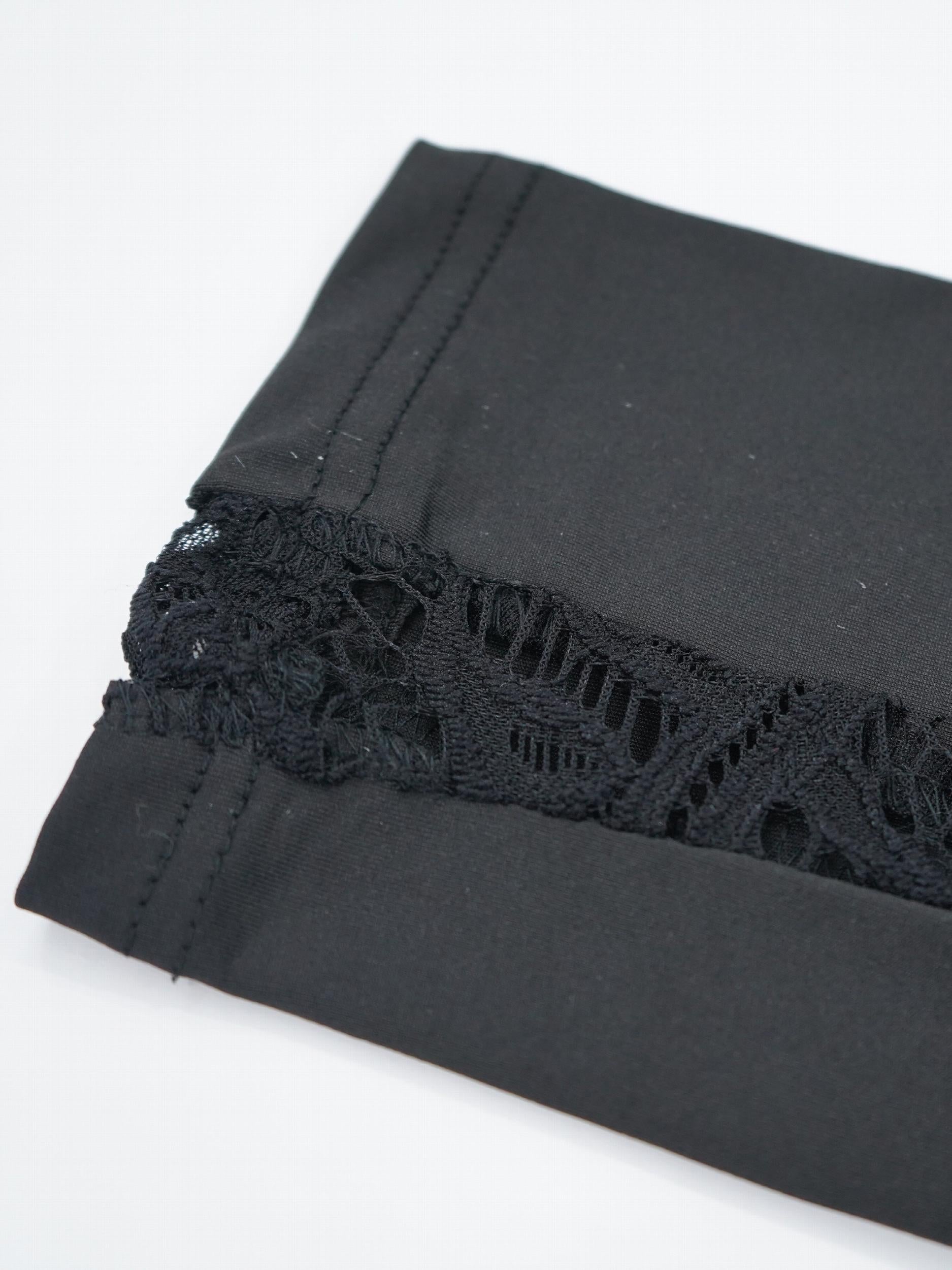 Contrast Lace High Waist Pants Casual Slim Long Length Pants