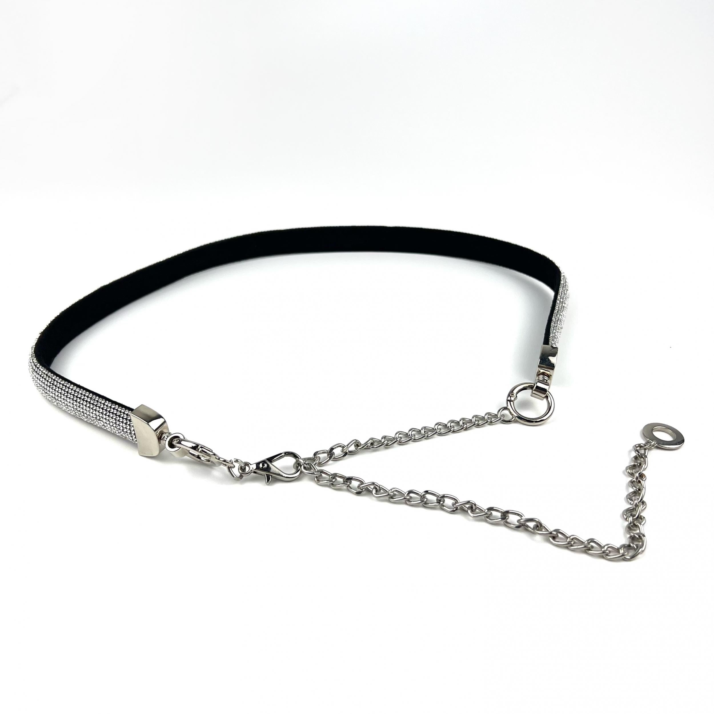 Adjustable Rhinestone Belt Chain Tassel Waistband for Women