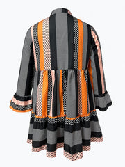Women's Plus Colorblock Polka Dot Smock Dress