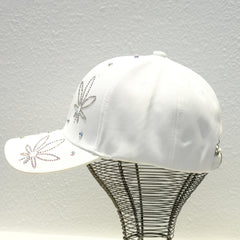 Rhinestone Leaf Decor Baseball Cap Casual Sunscreen Dad Hats Adjustable
