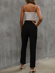 Solid High Waist Summer Pants Women's Clothing
