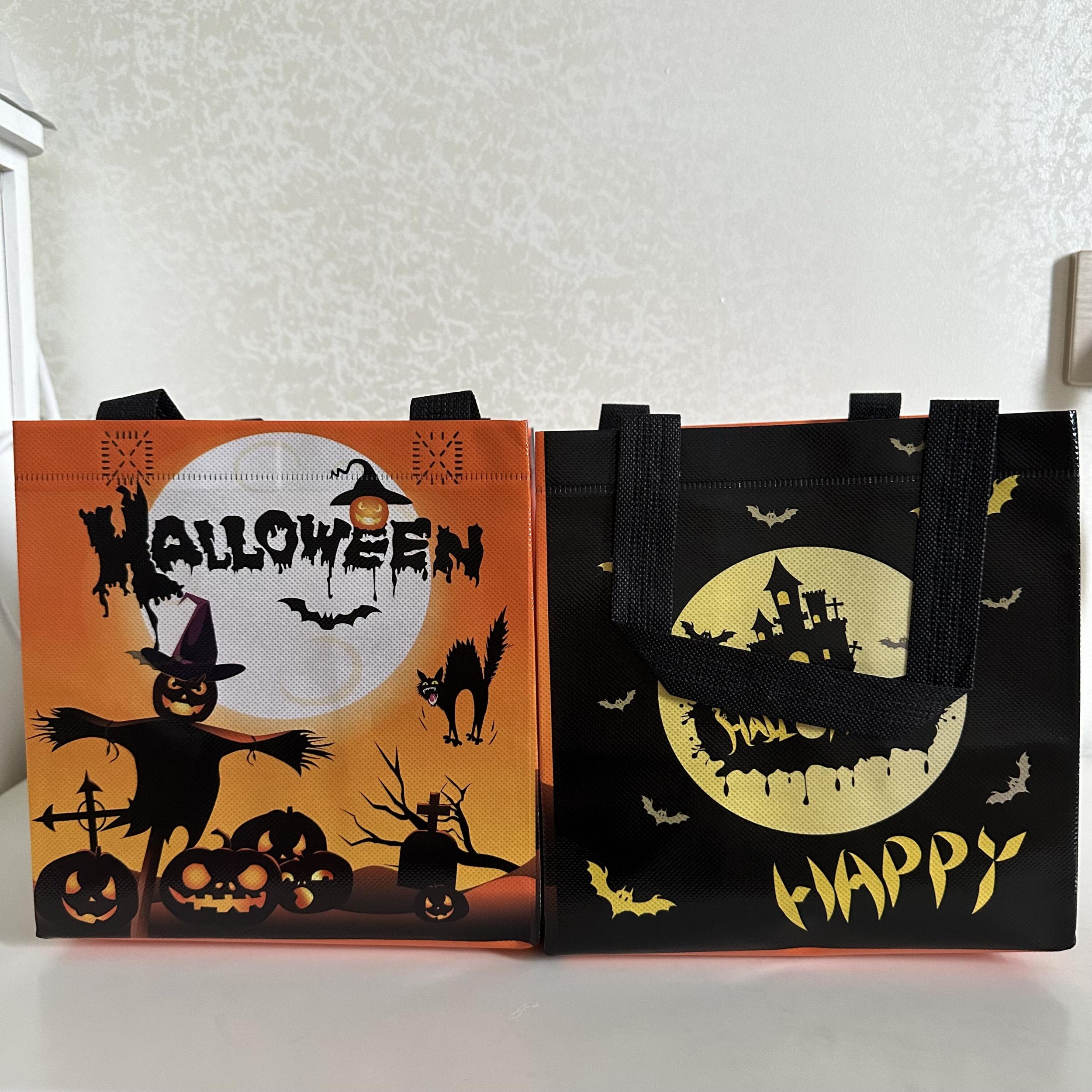 2pcs Halloween Non-Woven Tote Bags - Pumpkin Skull Tomb Bags