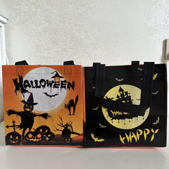 2pcs Halloween Non-Woven Tote Bags - Pumpkin Skull Tomb Bags