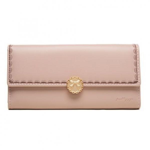 Summer Wallet Women's Long PU Soft Face Buckle with Wrap Clip