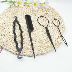 4pcs Hair Needle Comb Set Hair Braider Hairdressing Tool