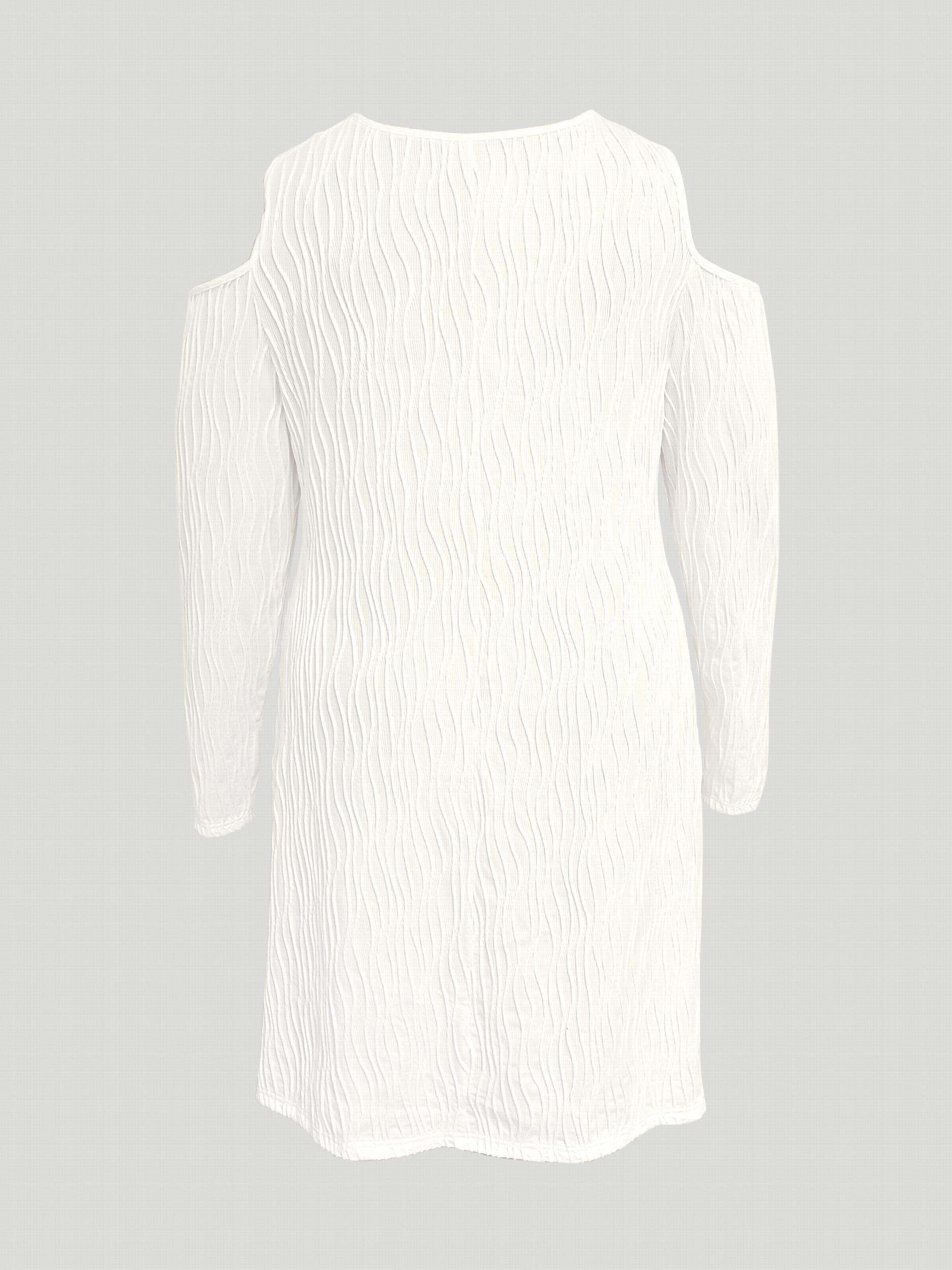 Cold Shoulder Long Sleeve V Neck Dress
