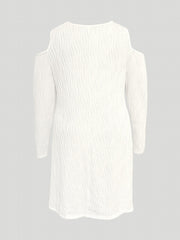 Cold Shoulder Long Sleeve V Neck Dress