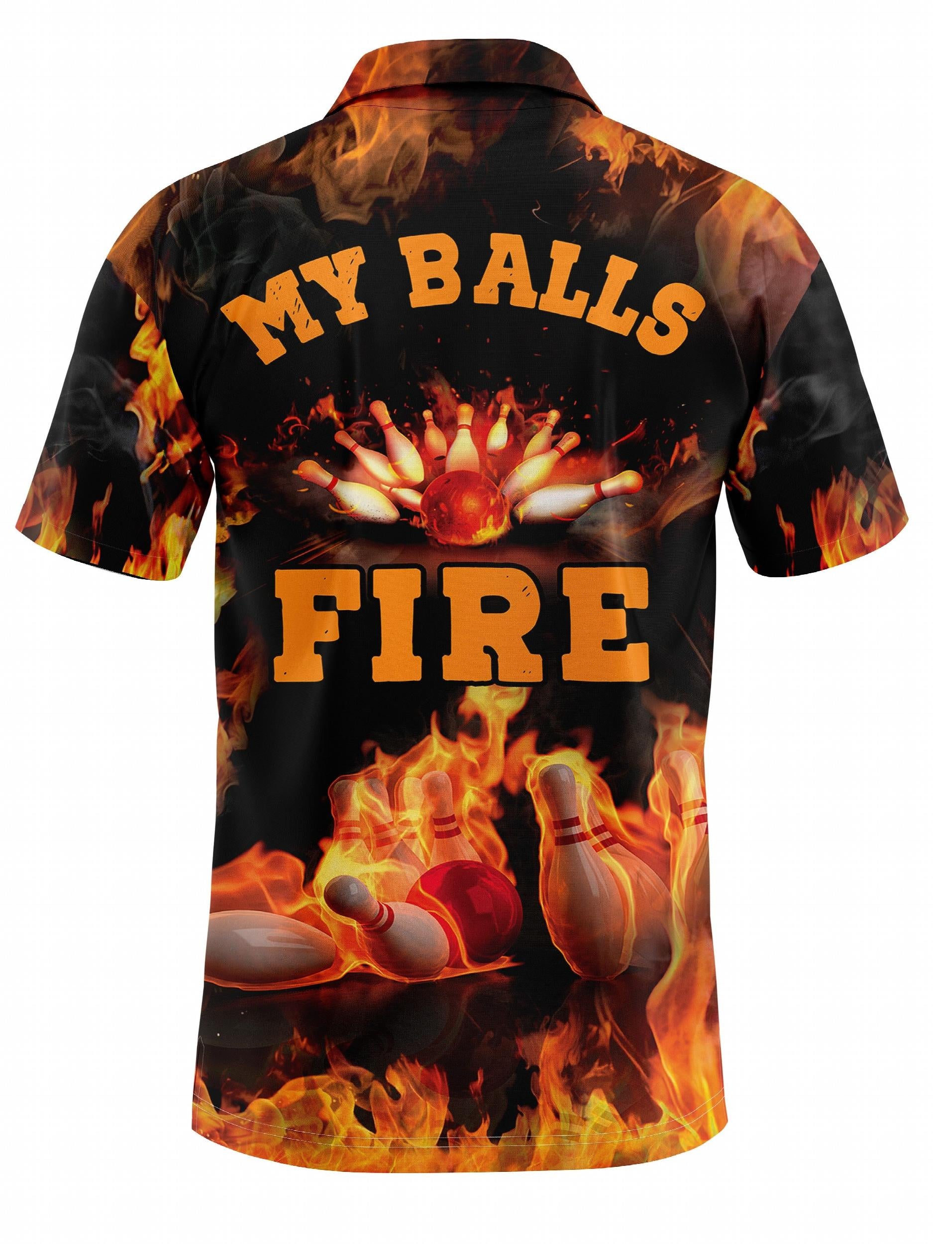 Men's Casual Bowling Sports Short Sleeve Shirt Bowling Jersey