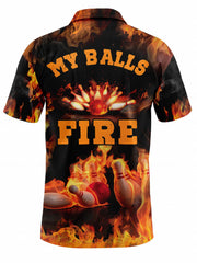 Men's Casual Bowling Sports Short Sleeve Shirt Bowling Jersey