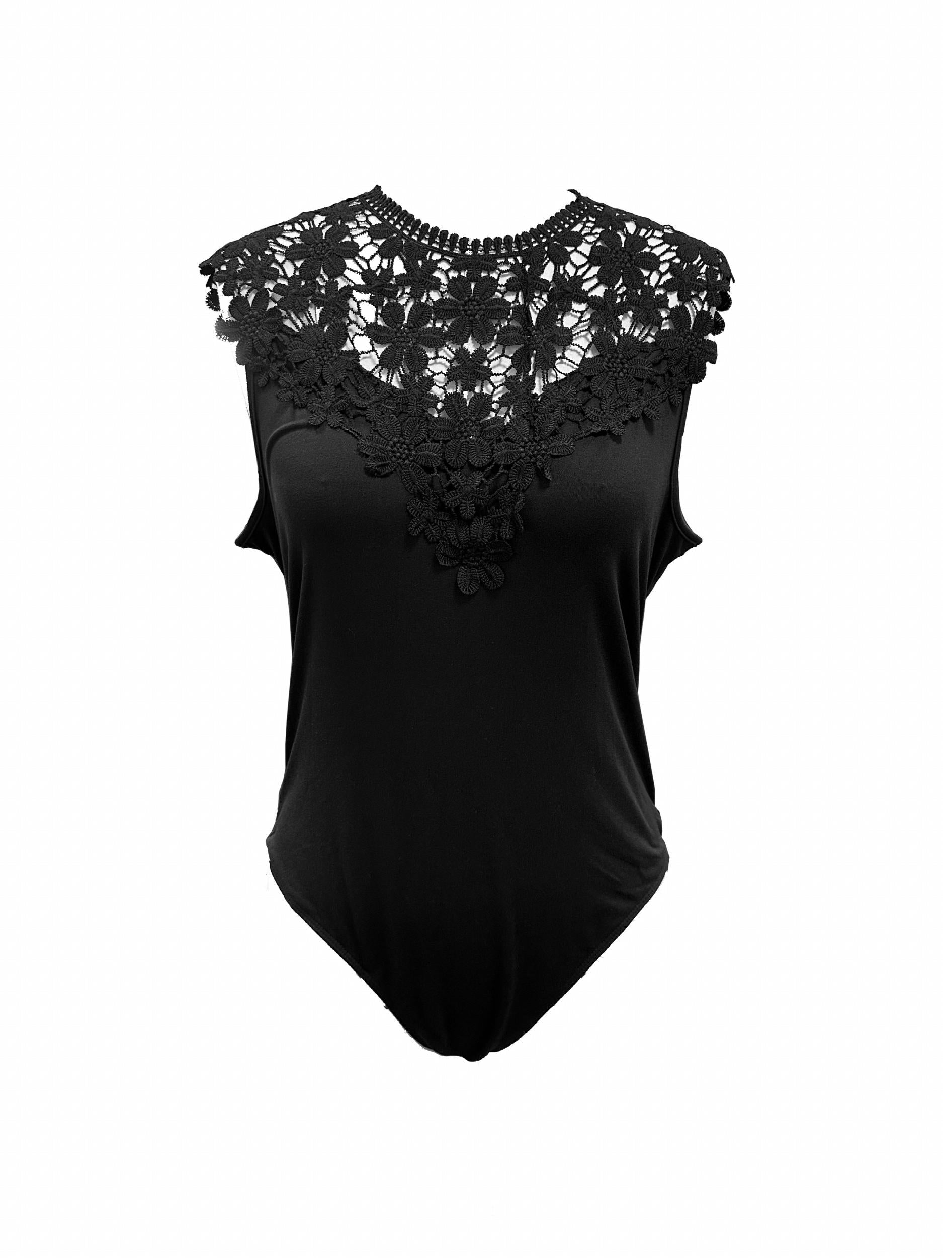 Lace Hollow Out Tank Bodysuit Women's Clothing