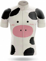 YTCYCLE Cow Pattern Zip Up Cycling Jersey Men's Bike Shirt