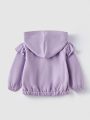 Baby Girl Hooded Cartoon Graphic Cardigan Coat