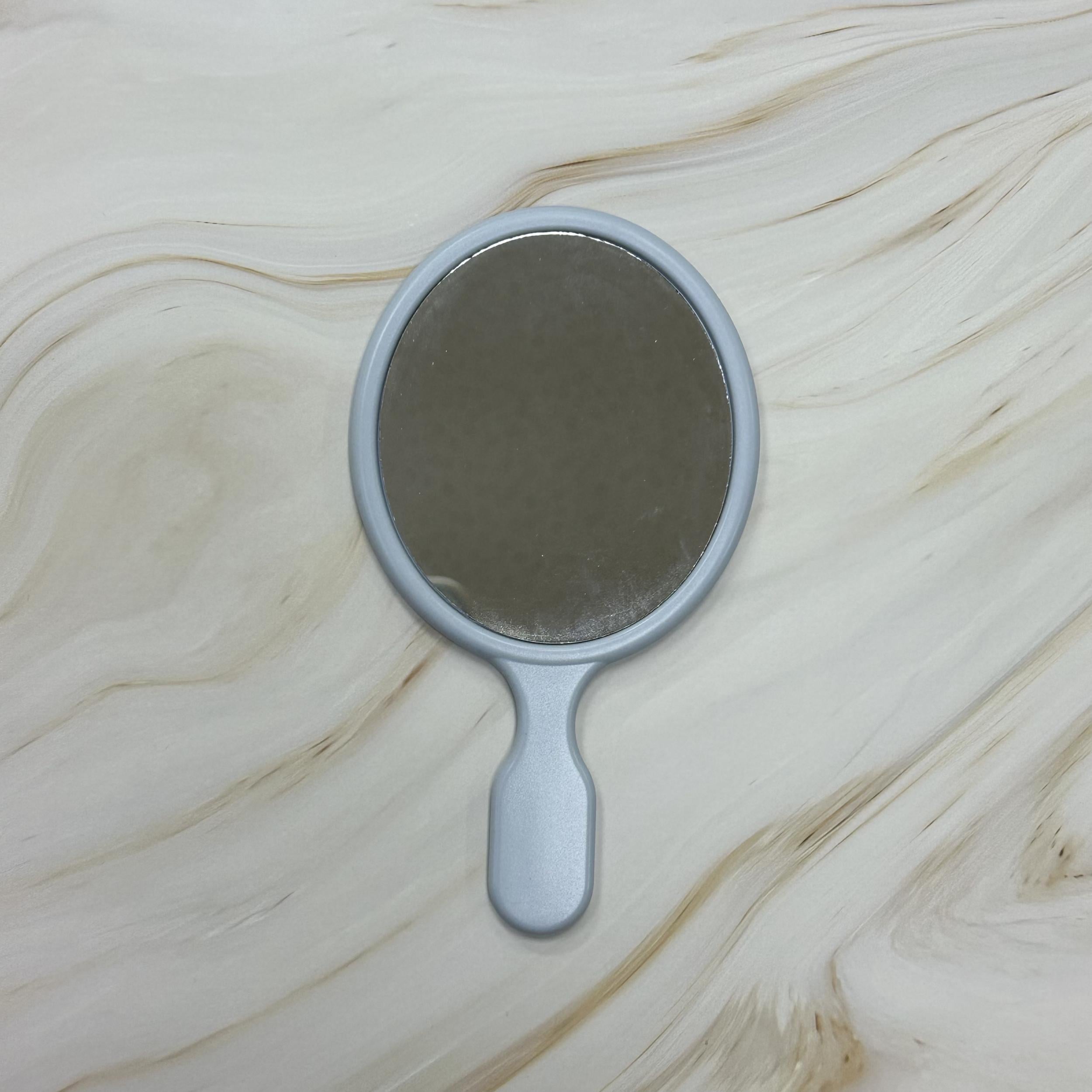 Oval Hand Makeup Mirror Portable Handle Beauty Mirror Single Side Makeup Mirror