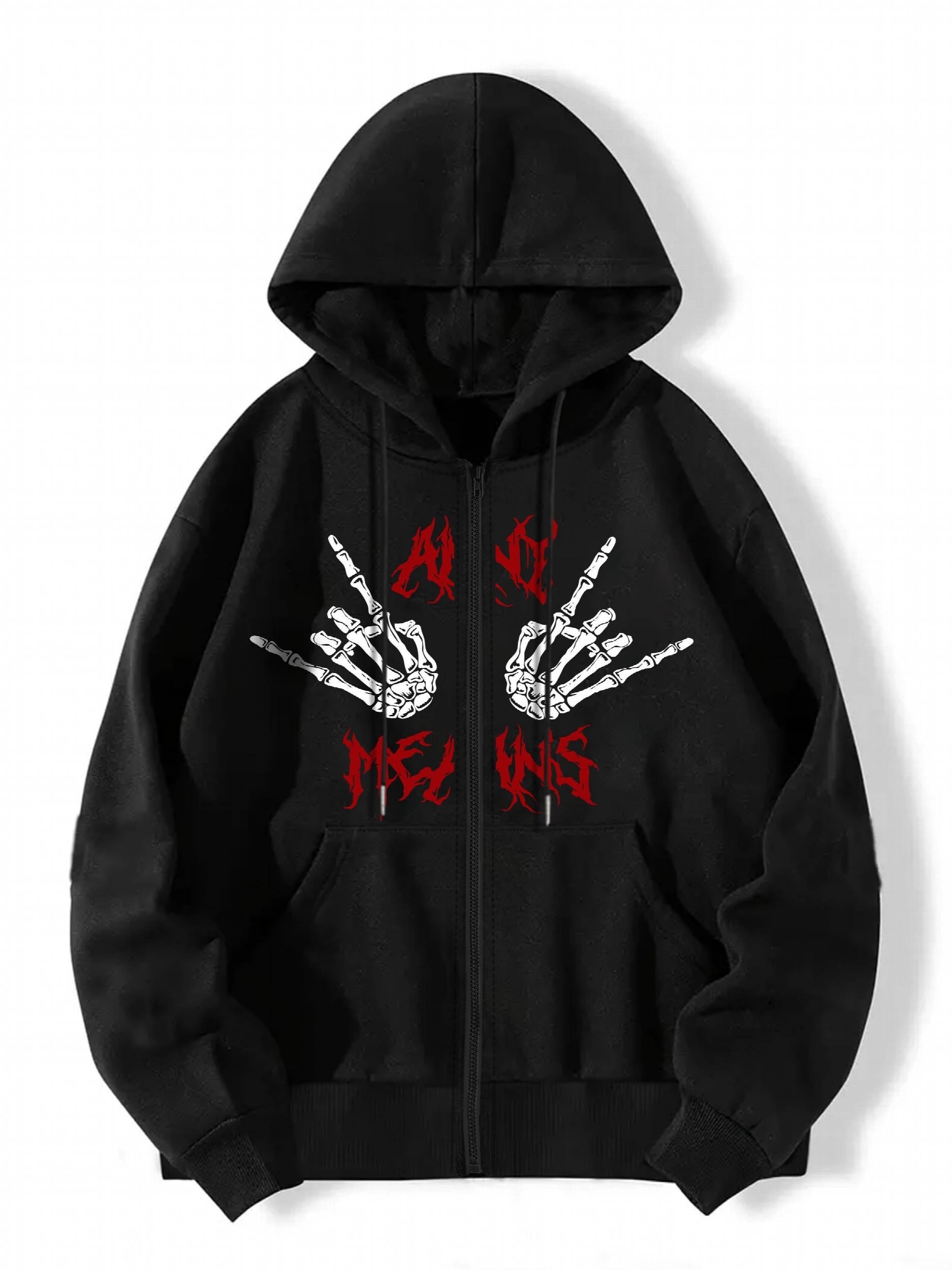 Skeleton Hands Graphic Hooded Sweatshirt for Halloween