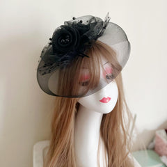Mesh Fascinator Hair Clip Hat Bowler Feather Flower Veil Wedding Party Hat