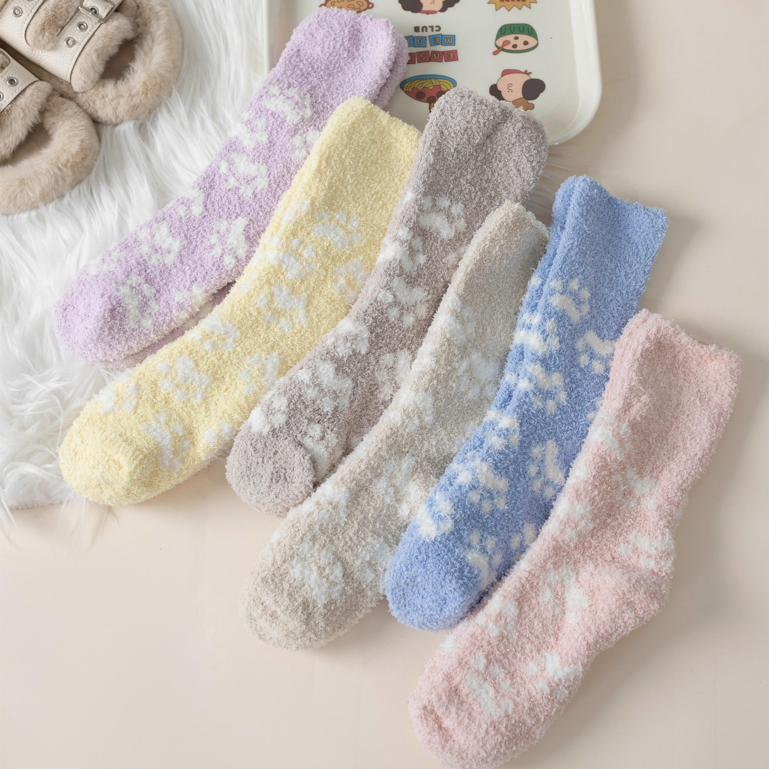 6 Pairs Cat Claw Print Socks Women Stockings