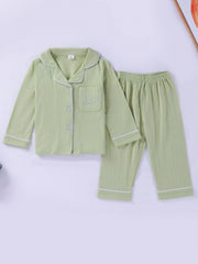 2pcs Boys Comfy Pajamas Set Shirts And Trousers Kids Clothes